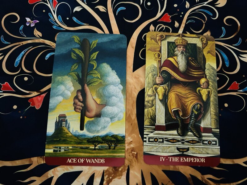 Ace of Wands and The Emperor photo by Tarot Institute