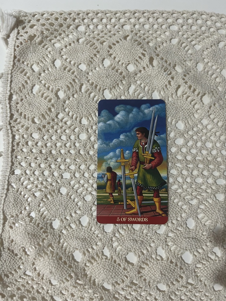 Five of Swords Tarot Card Photo by Tarot Institute 2