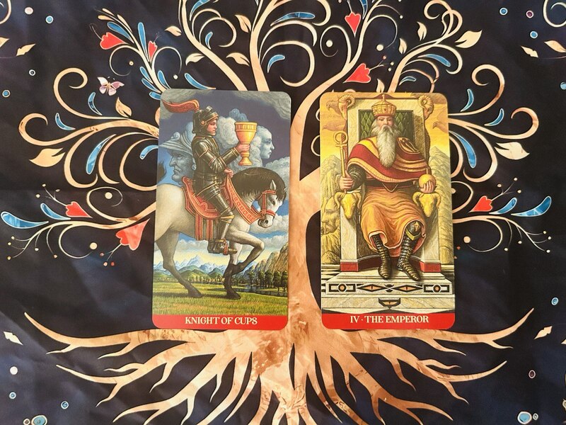 Knight of Cups and The Emperor photo by Tarot Institute