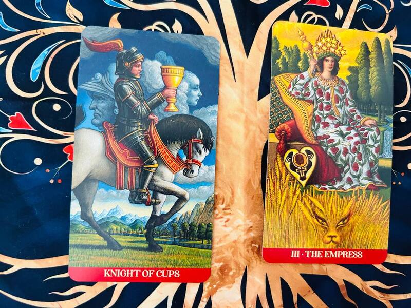 Knight of Cups and The Empress photo by Tarot Institute