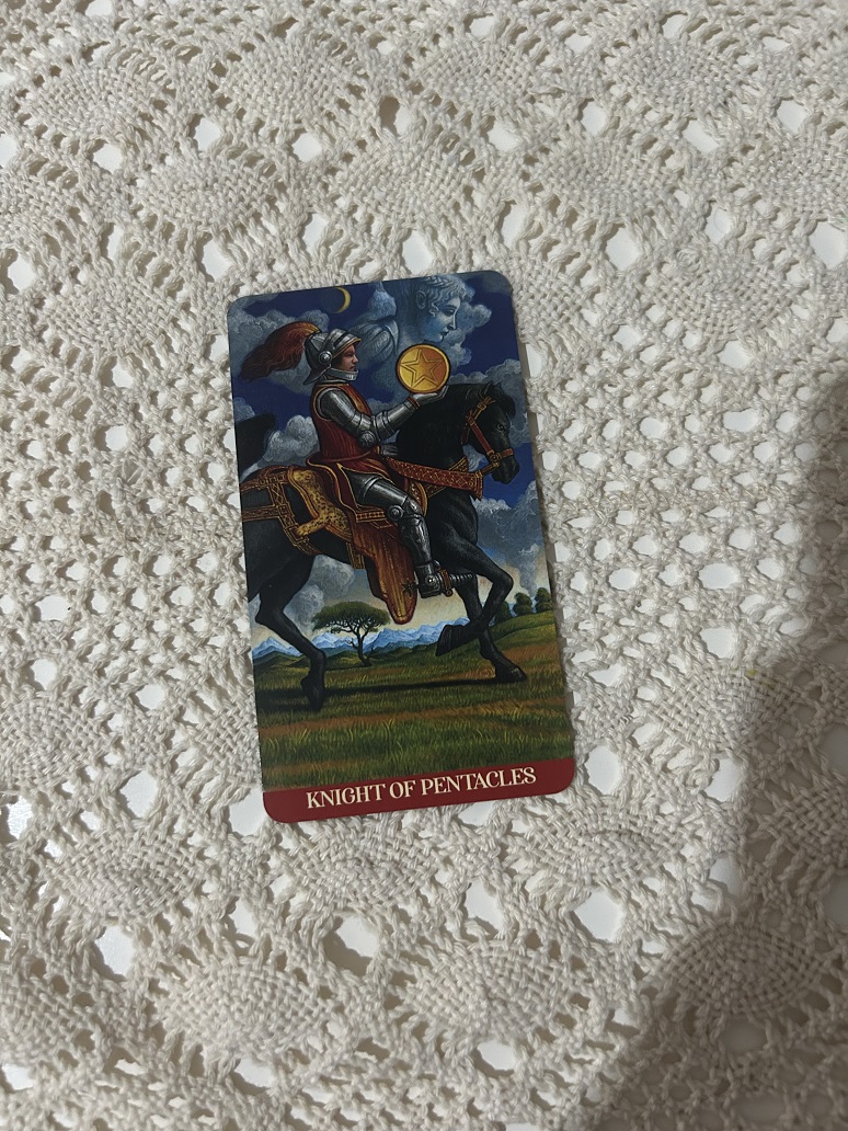 Knight of Pentacles Tarot Card Photo by Tarot Institute 2