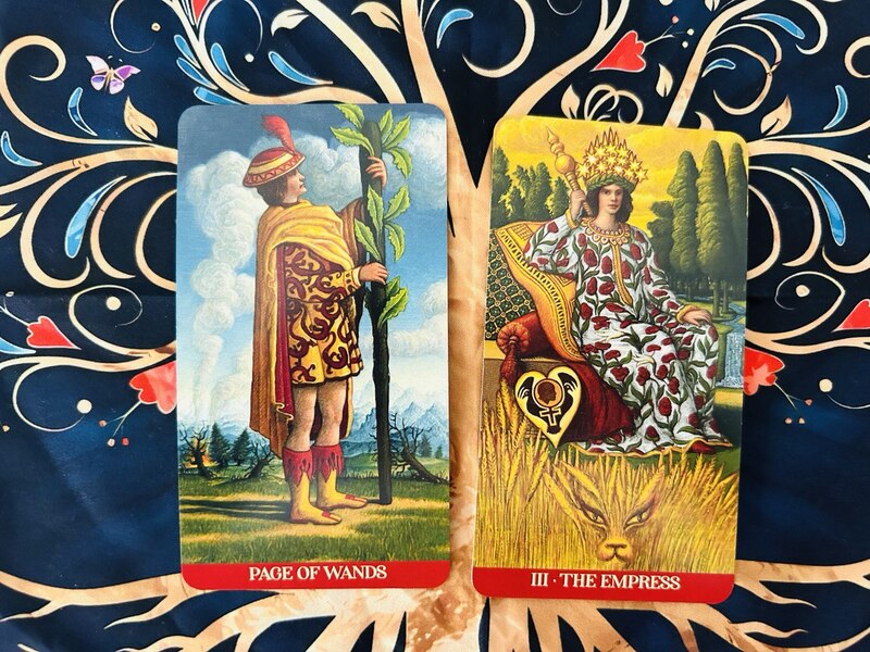 Page of Wands and The Empress photo by Tarot Institute