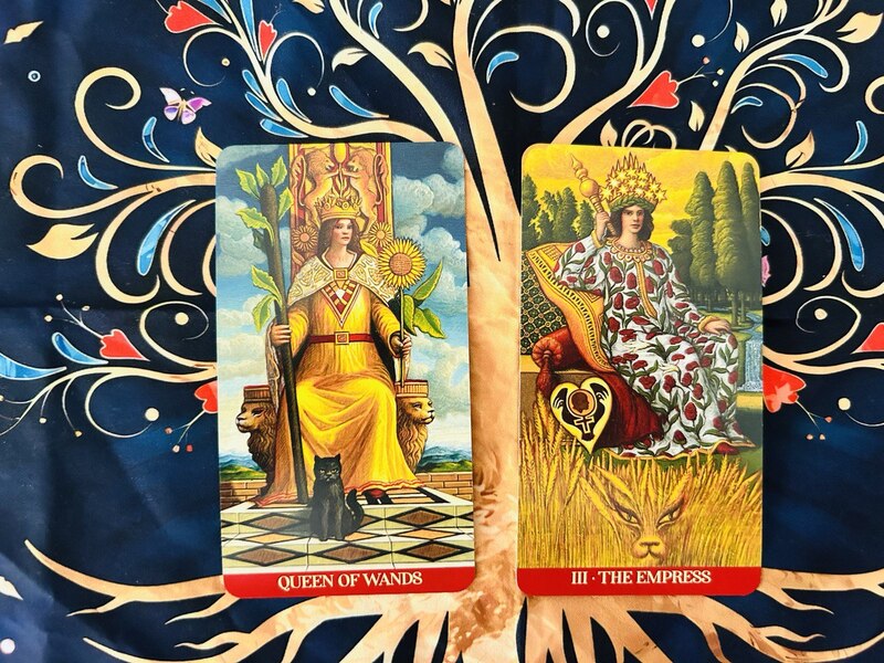 Queen of Wands and The Empress photo by Tarot Institute