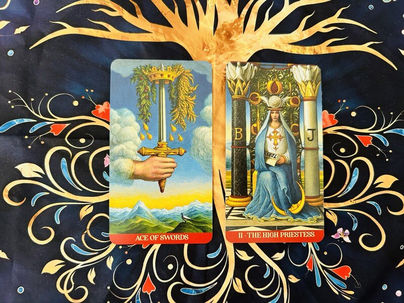 The Ace of Swords and The High Priestess photo by Tarot Institute