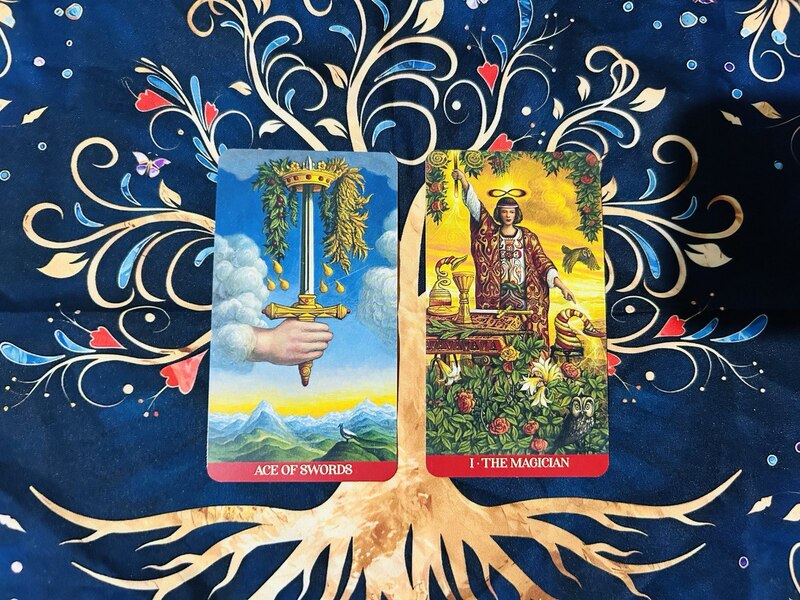 The Ace of Swords and The Magician photo by Tarot Institute