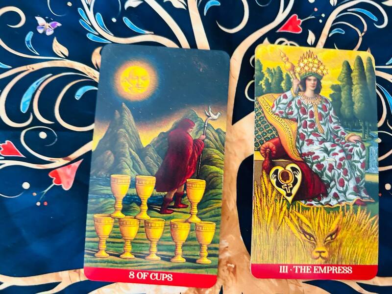 The Eight of Cups and The Empress photo by Tarot Institute