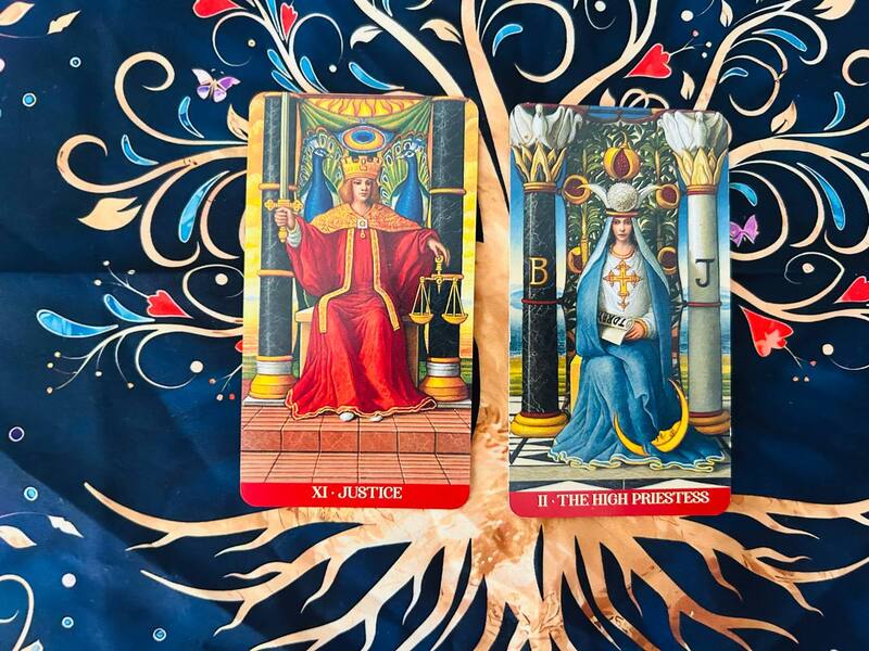 The Justice and the High Priestess photo by Tarot Institute