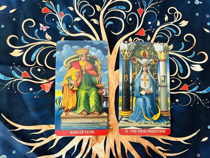 The King of Cups and The High Priestess photo by Tarot Institute