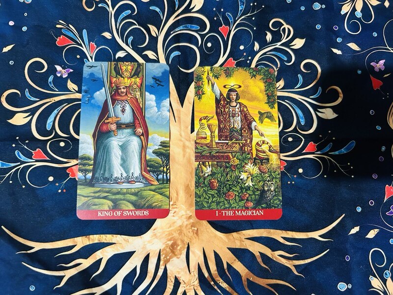 The King of Swords and The Magician photo by Tarot Institute.