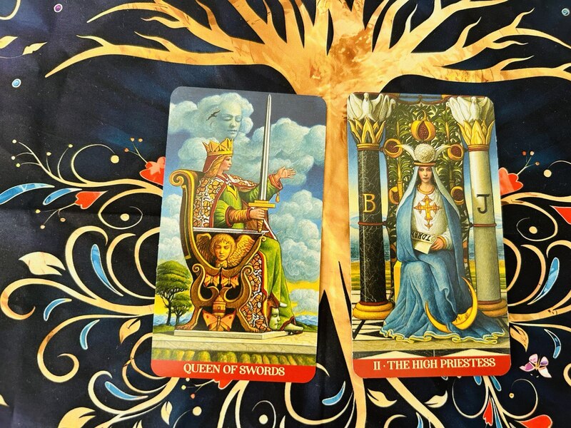 The Queen of Swords and The High Priestess photo by Tarot Institute