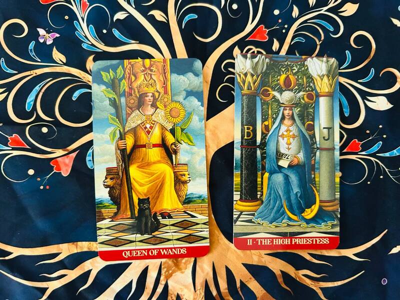 The Queen of Wands and the High Priestess photo by Tarot Institute