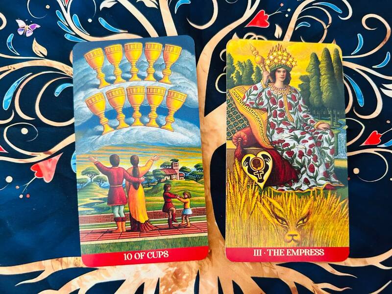 The Ten of Cups and The Empress photo by Tarot Institute