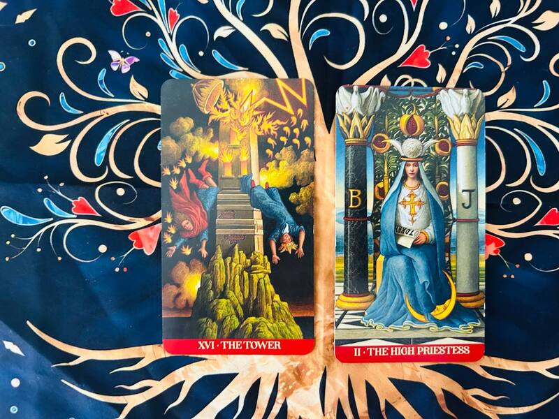 The Tower and the High Priestess photo by Tarot Institute