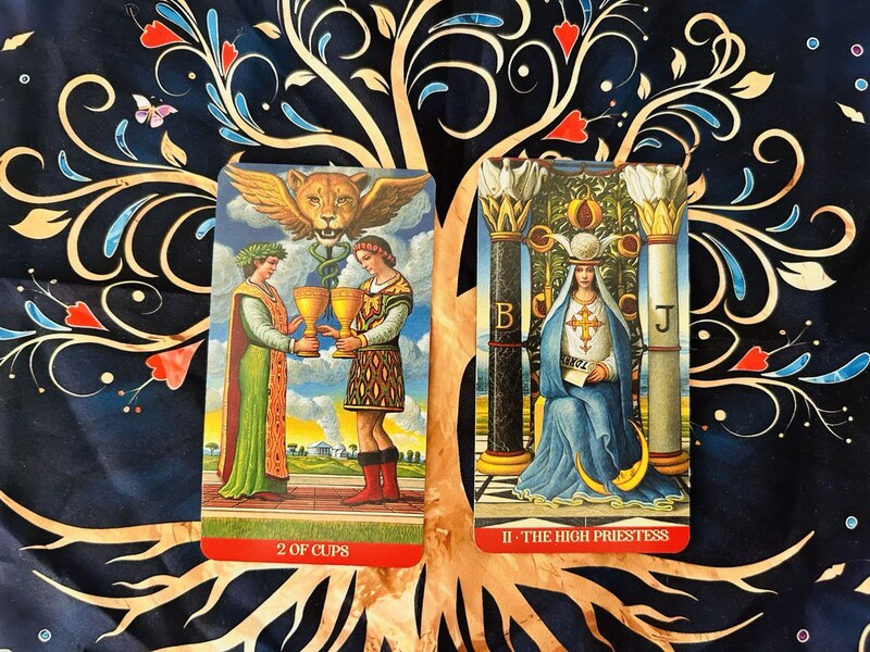 The Two of Cups and The High Priestess photo by Tarot Institute