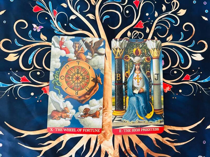 The Wheel of Fortune and the High Priestess photo by Tarot Institute