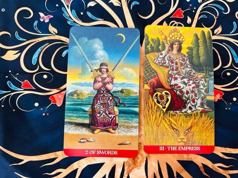 Two of Swords and The Empress photo by Tarot Institute