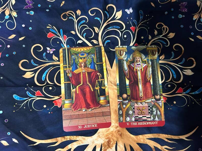 Justice and The Hierophant photo by Tarot Institute