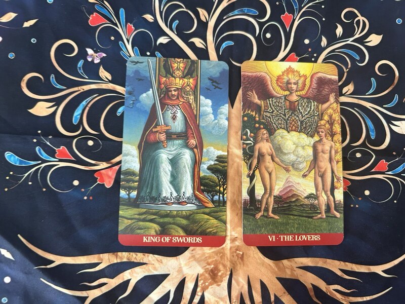 King of Swords and The Lovers photo by Tarot Institute