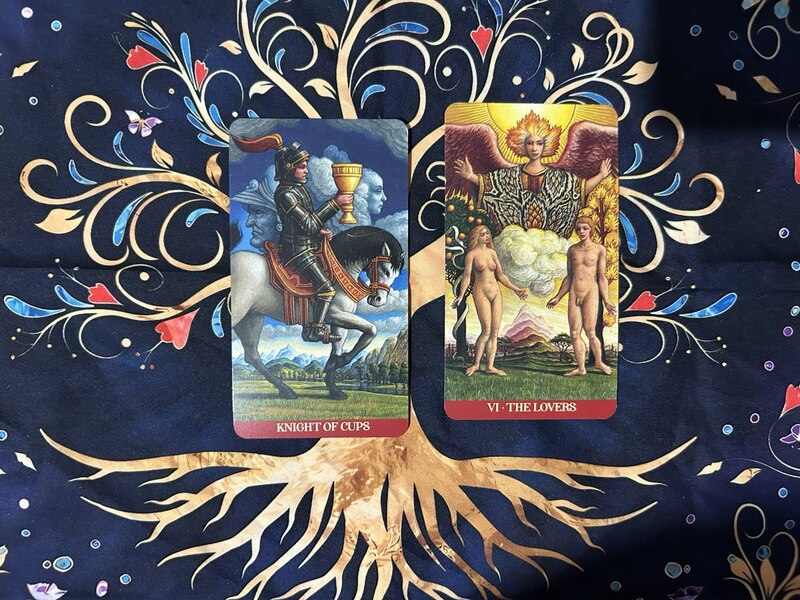 Knight of Cups and The Lovers photo by Tarot Institute