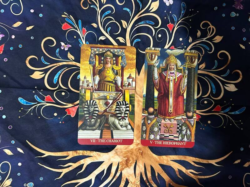 The Chariot and The Hierophant photo by Tarot Institute