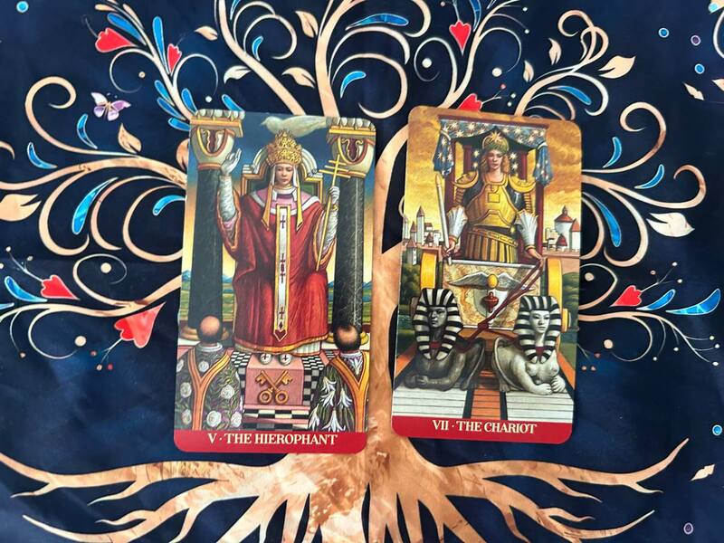 The Hierophant and The Chariot photo by Tarot Institute