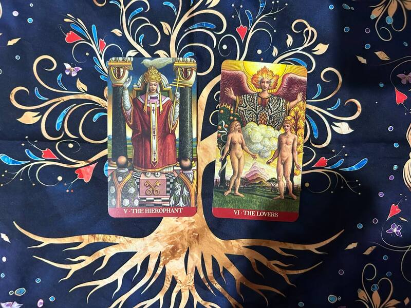 The Hierophant and The Lovers photo by Tarot Institute.