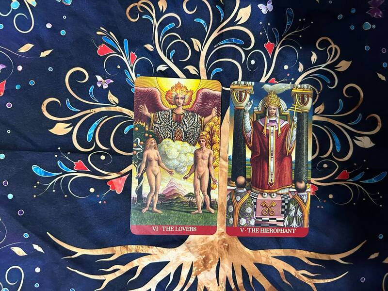 The Lovers and The Hierophant photo by Tarot Institute