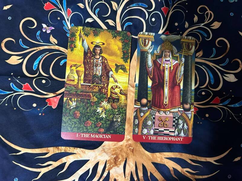 The Magician and The Hierophant photo by Tarot Institute