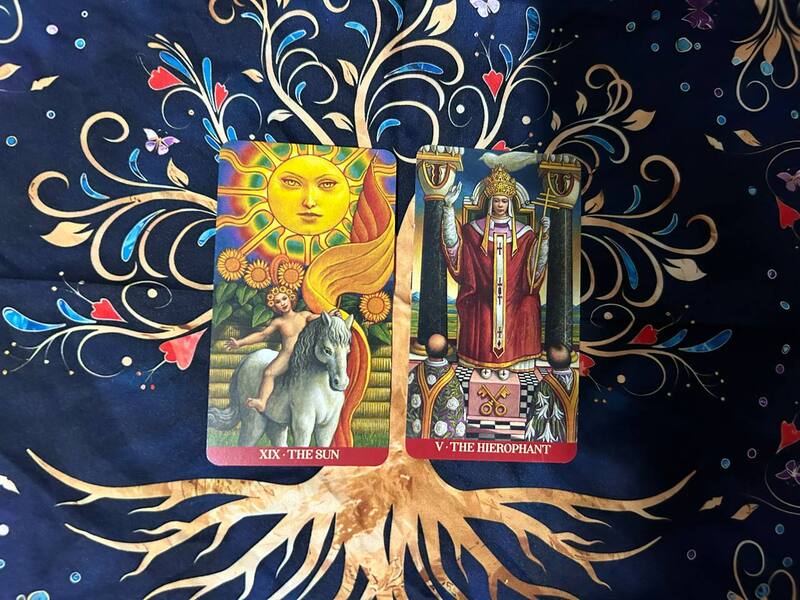 The Sun and The Hierophant photo by Tarot Institute