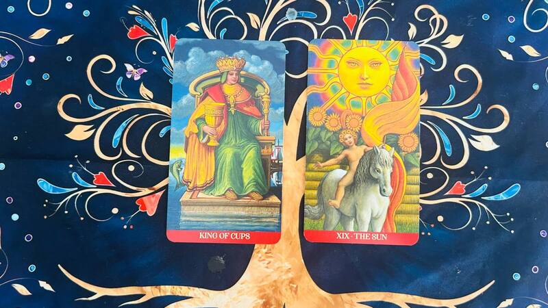 King of Cups and The Sun photo by Tarot Institute