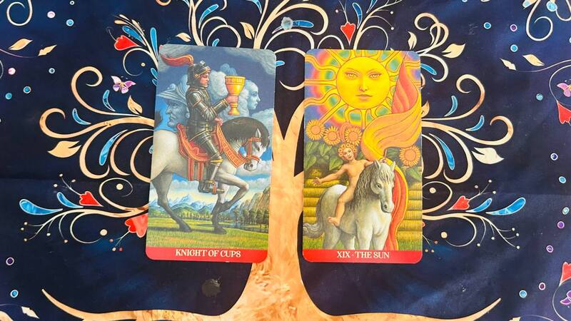 Knight of Cups and The Sun photo by Tarot Institute