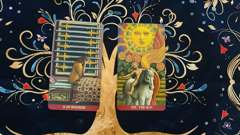 Nine of Swords and The Sun photo by Tarot Institute