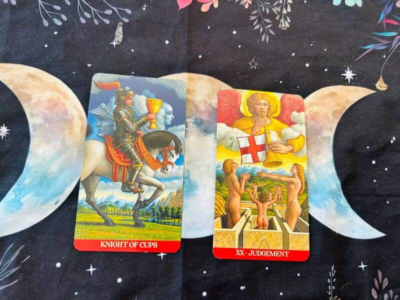 Knight of Cups and Judgement photo by Tarot Institute.