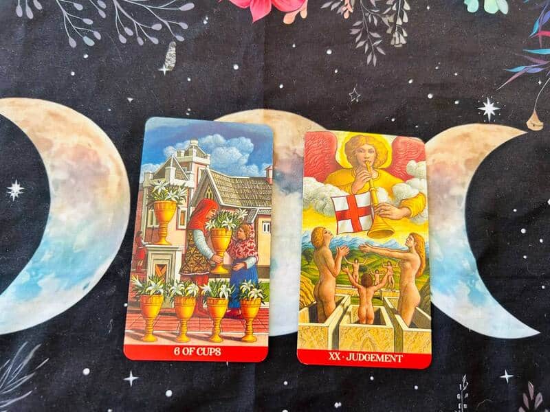 Six of Cups and Judgement photo by Tarot Institute.