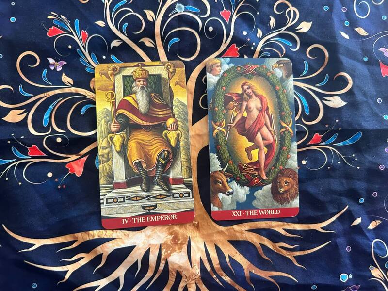 The Emperor and The World photo by Tarot Institute