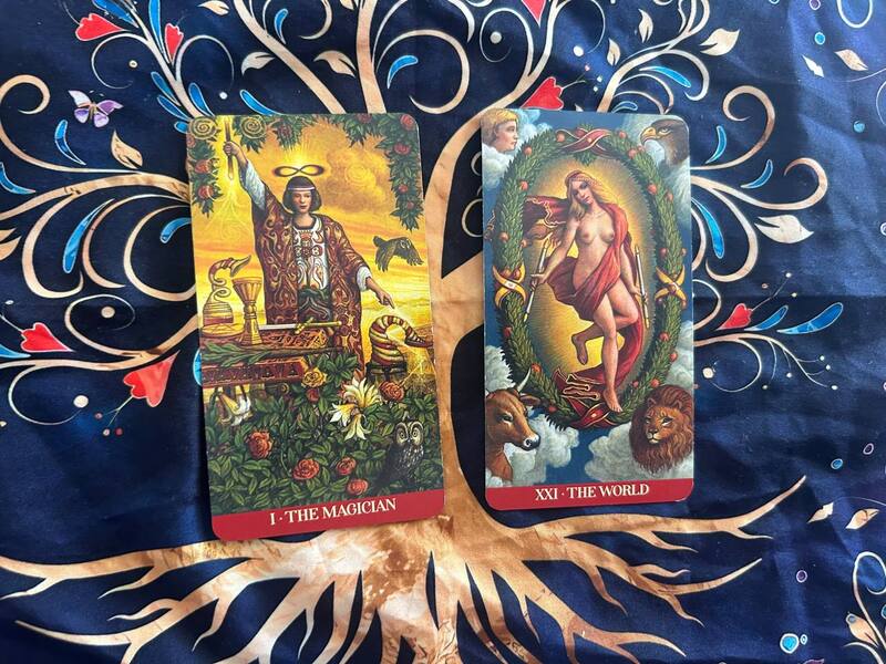 The Magician and The World photo by Tarot Institute
